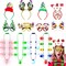 12 PCS Christmas Party Favors, Light Up Christmas Necklace Headband Glasses Set, Candy Cane Snowflake Tree Bulb Necklace LED Headband Flashing Eyeglasses for Xmas Gifts, Christmas Accessories